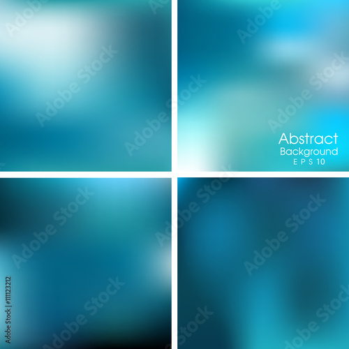 set of blue blurred background Vector