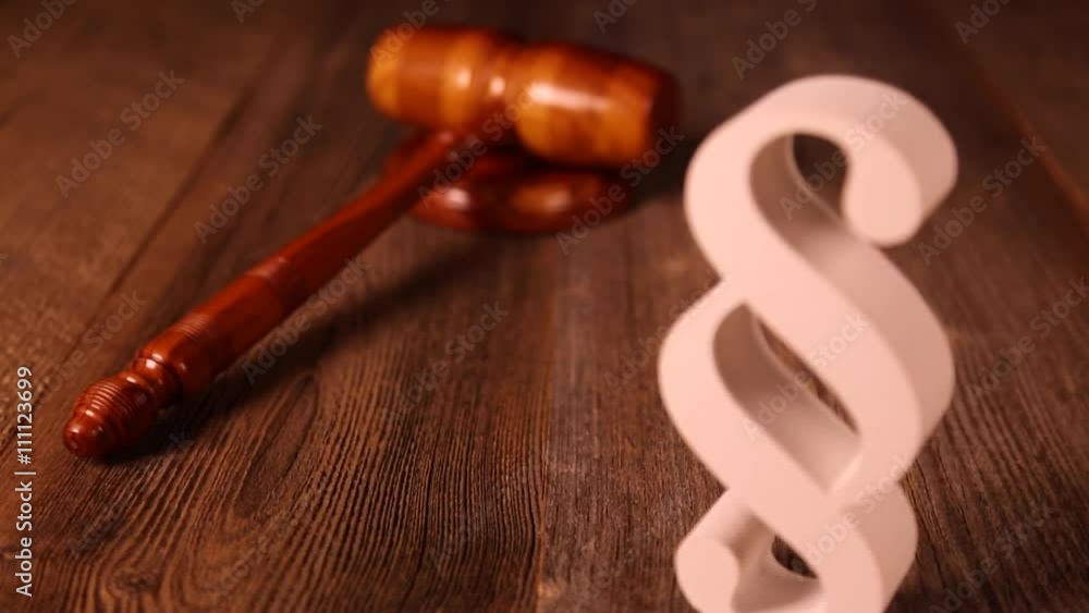 Paragraph, law theme, mallet of judge, wooden gavel Paragraph, law theme, mallet of judge, wooden gavel