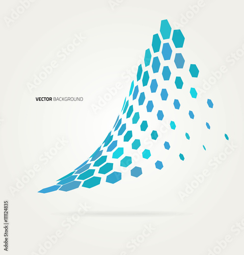 Abstract wave Vector hexagons template. 