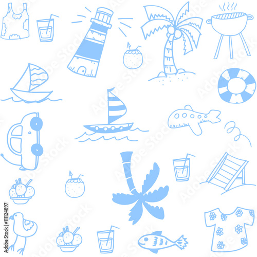 Summer doodles set