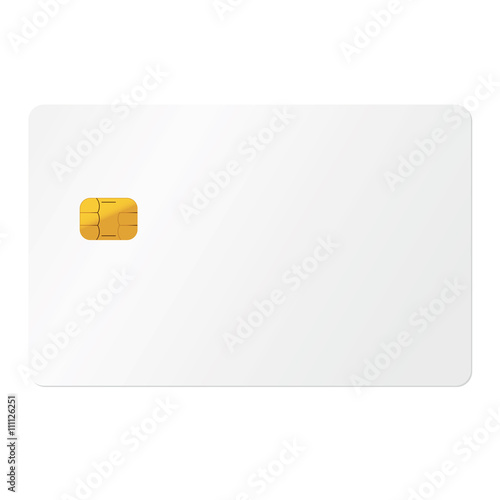 White credit card on white background