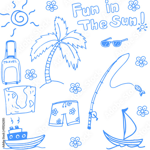 Fun holiday beach doodle