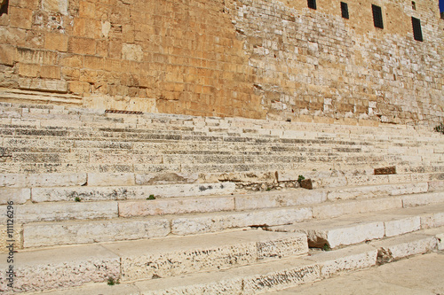 Foto Southern Steps below the Al-Aqsa mosque, located on the south side of the temple mount in Jerusalem, Israel