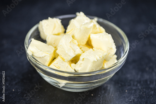 Butter on a slate slab (selective focus)