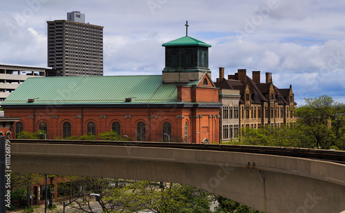 Detroit skyline daytime dowtown