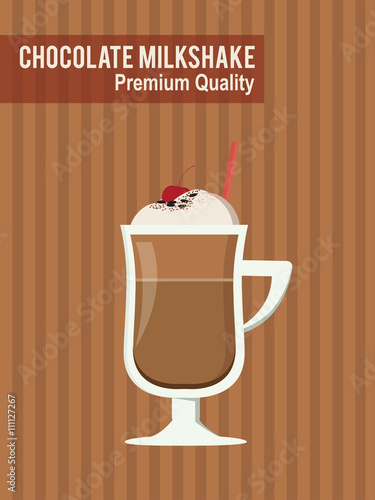 Chocolate Milk Shake. Isolated Vector. Illustration