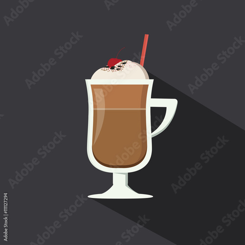 Chocolate Milk Shake. Isolated Vector. Illustration