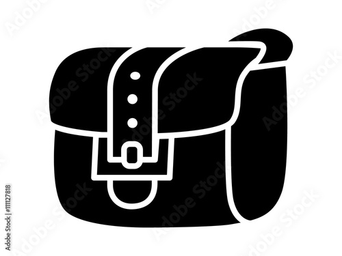 Satchel inventory messenger bag flat icon for apps and websites