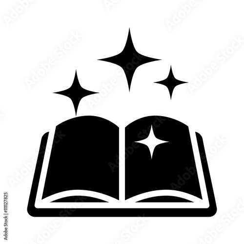 Magic spell book, tome or manual flat icon for games and websites