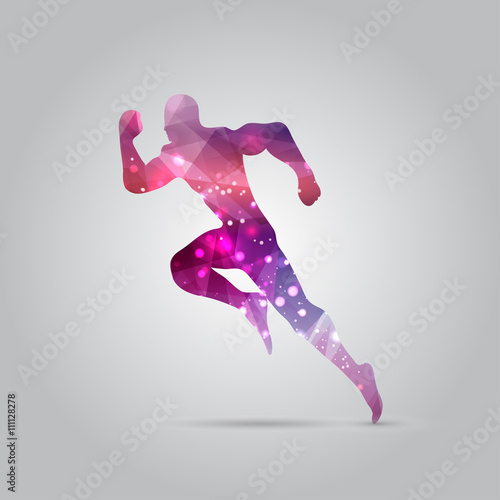 Running man, vector isolated illustration. Sport, athlete, run, decathlon.
