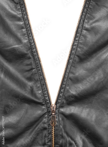 Zipper opening leather jacket