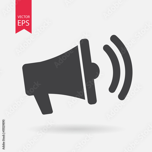 Loudspeaker Icon Vector. Flat design. Loudspeaker note sign isolated on white background. 
