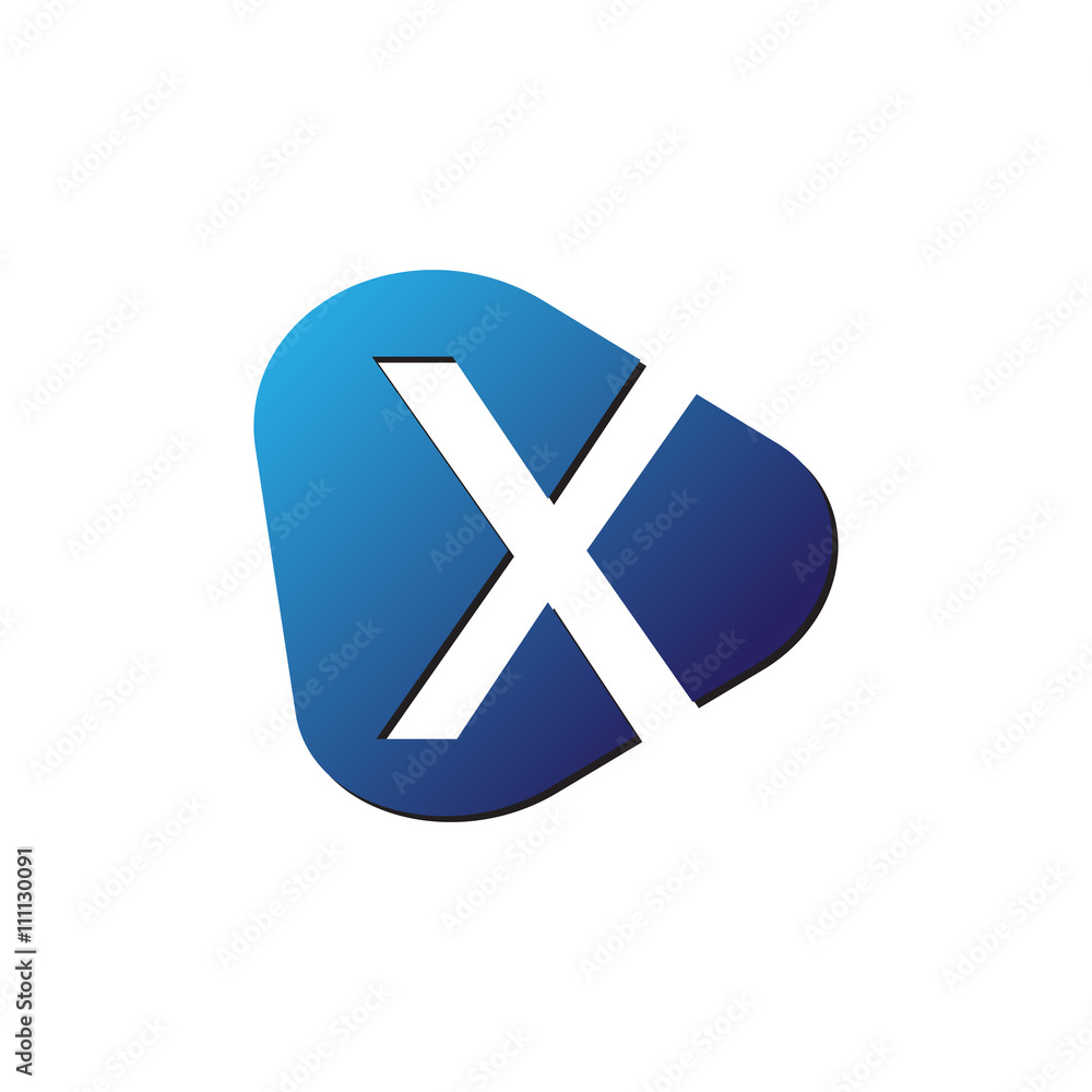 Fototapeta premium initial letter logo trianggle rounded x