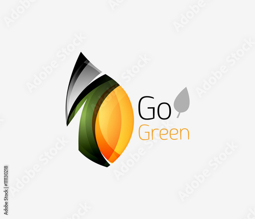 Abstract leaf icon. Eco nature geometric logo