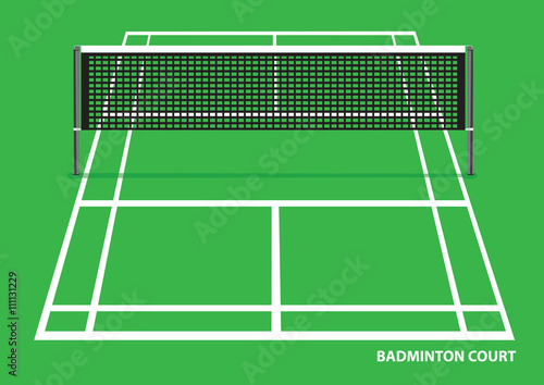 Badminton Court Vector Illustration