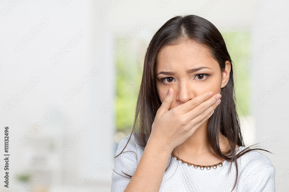 Shocked and surprised beautiful mixed race asian / caucasian woman Shocked and surprised beautiful mixed race asian / caucasian woman