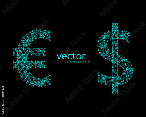 Illustration of euro and dollar sign