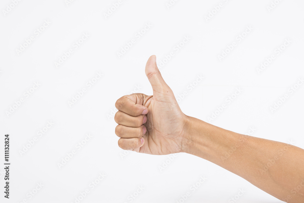 thump up isolated on white background. thump up isolated on white background.