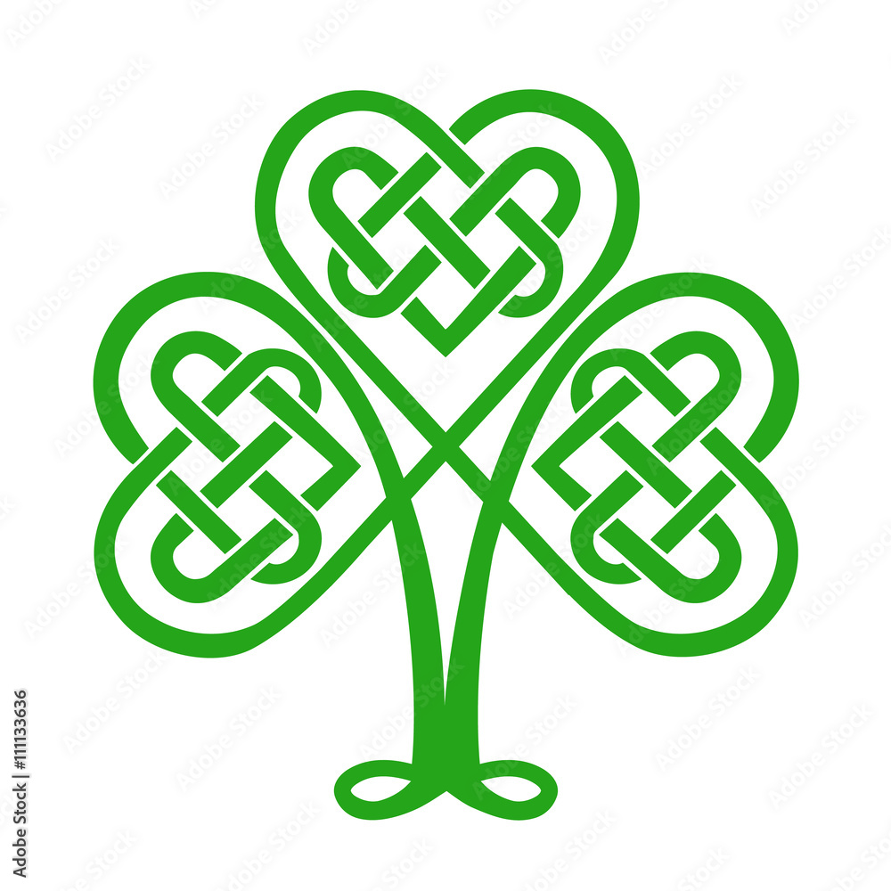 Celtic Knot Shamrock Heart Lucky Charm Irish St Patricks Day