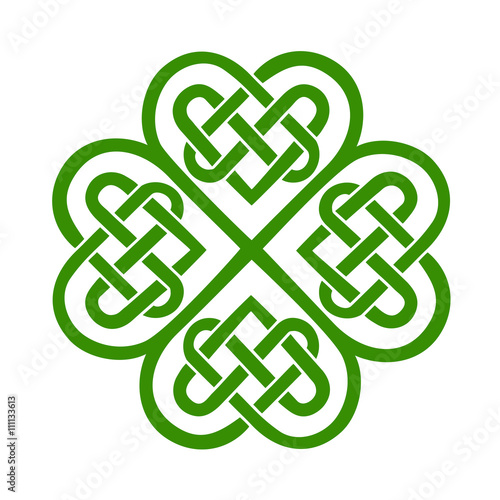 Celtic knot, shamrock heart, lucky charm, Irish, St. Patricks Day, leaf clover