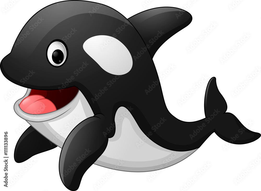 Obraz premium Cute killer whale cartoon