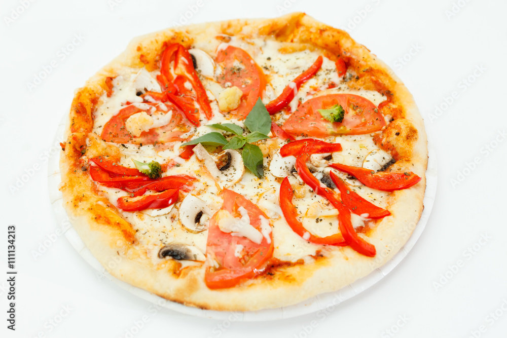 pizza isolated in the white