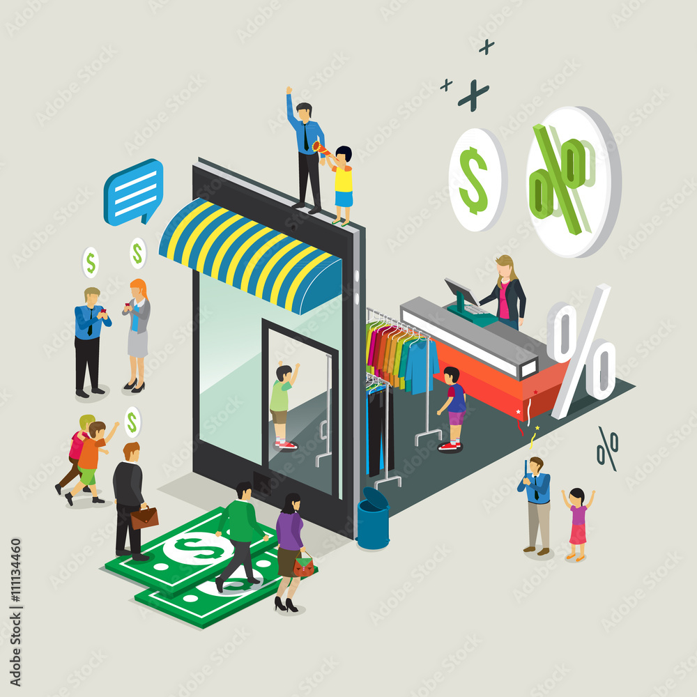 Obraz premium business technology mobile phone for on line shop e-commerce