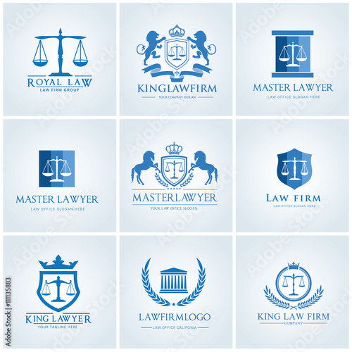 Law office logo collection.lawyer icon. The judge, Law firm logo template, lawyer set of vintage labels. full vector logo and easy to edit able.
