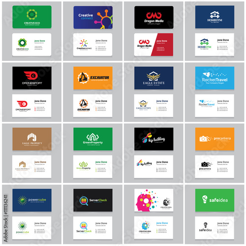 Vector Logo and Business Card Collection, Elements for brand identity, Business card and logo template,Real Estate Logo,Creative idea logo,eagle logo,transportation logo,green logo,photography logo