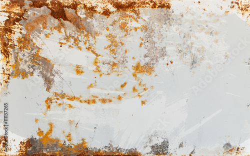 Empty rusted metal sheet background texture photo