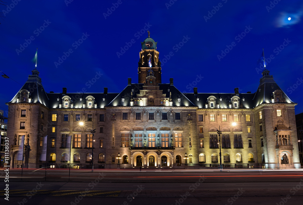 Courtyard of town hall in Rotterdam, the Netherlands