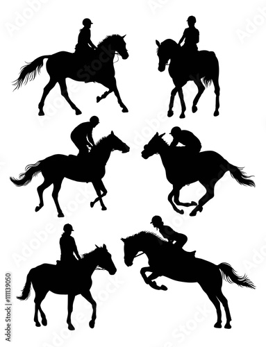 Equestrian Sports Silhouettes, art vector design