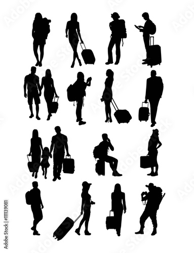 Traveling People Silhouettes, art vector design