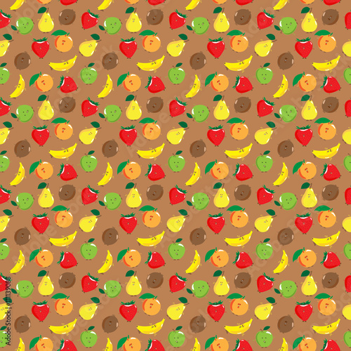 Brown background with fruit