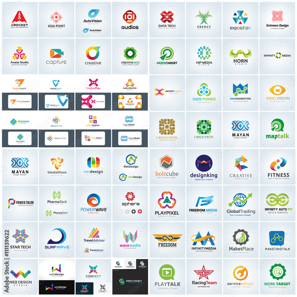 Abstract company logo collection. Marketing logo template. brand identity. vector logo template.
