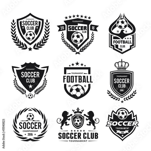 Football and soccer college vector logo set