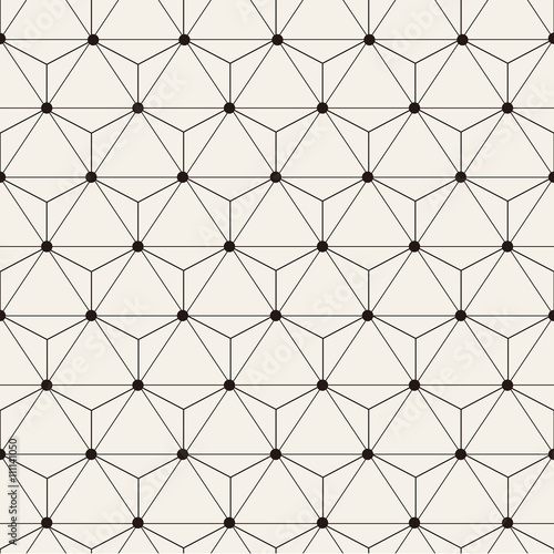 Vector seamless pattern. Modern stylish texture. Repeating geometric tiles with striped triangles. Hipster monochrome print. Trendy graphic
