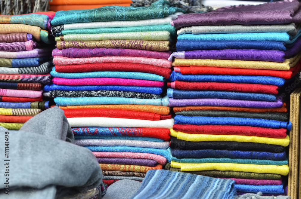 colored clothes selling in local market