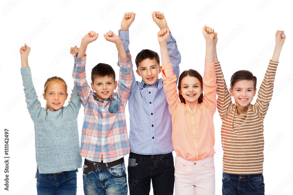 happy children celebrating victory happy children celebrating victory