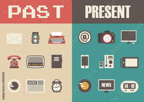 retro and modern technology