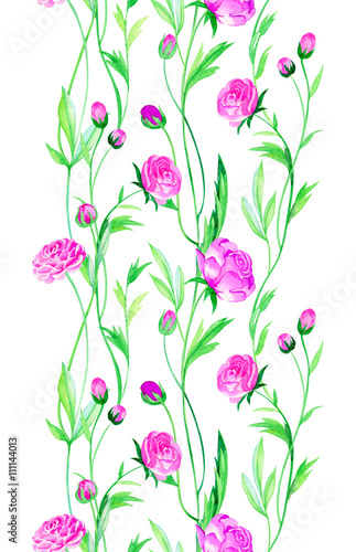 Wallpaper Mural ranunculus flowers in watercolor Torontodigital.ca