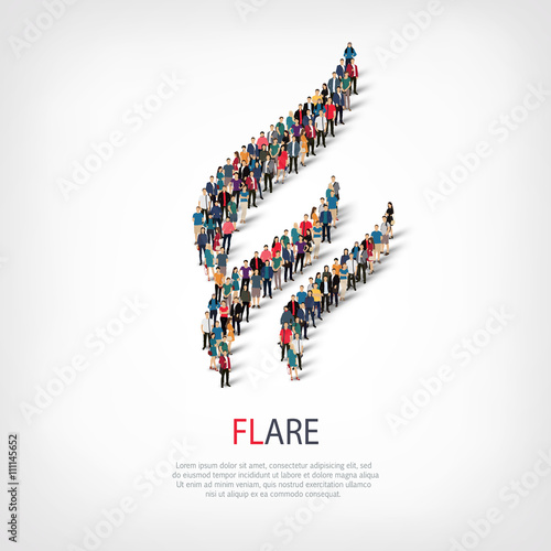 flare people sign 3d
