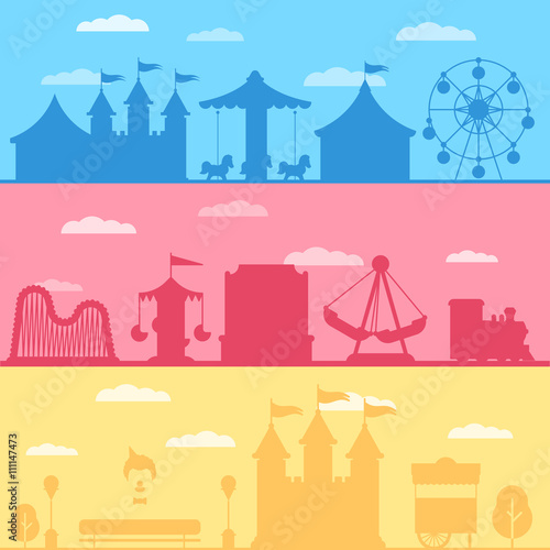 Silhouette amusement park