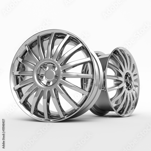 Aluminium Alloy rims, Car rims. 3D rendering.