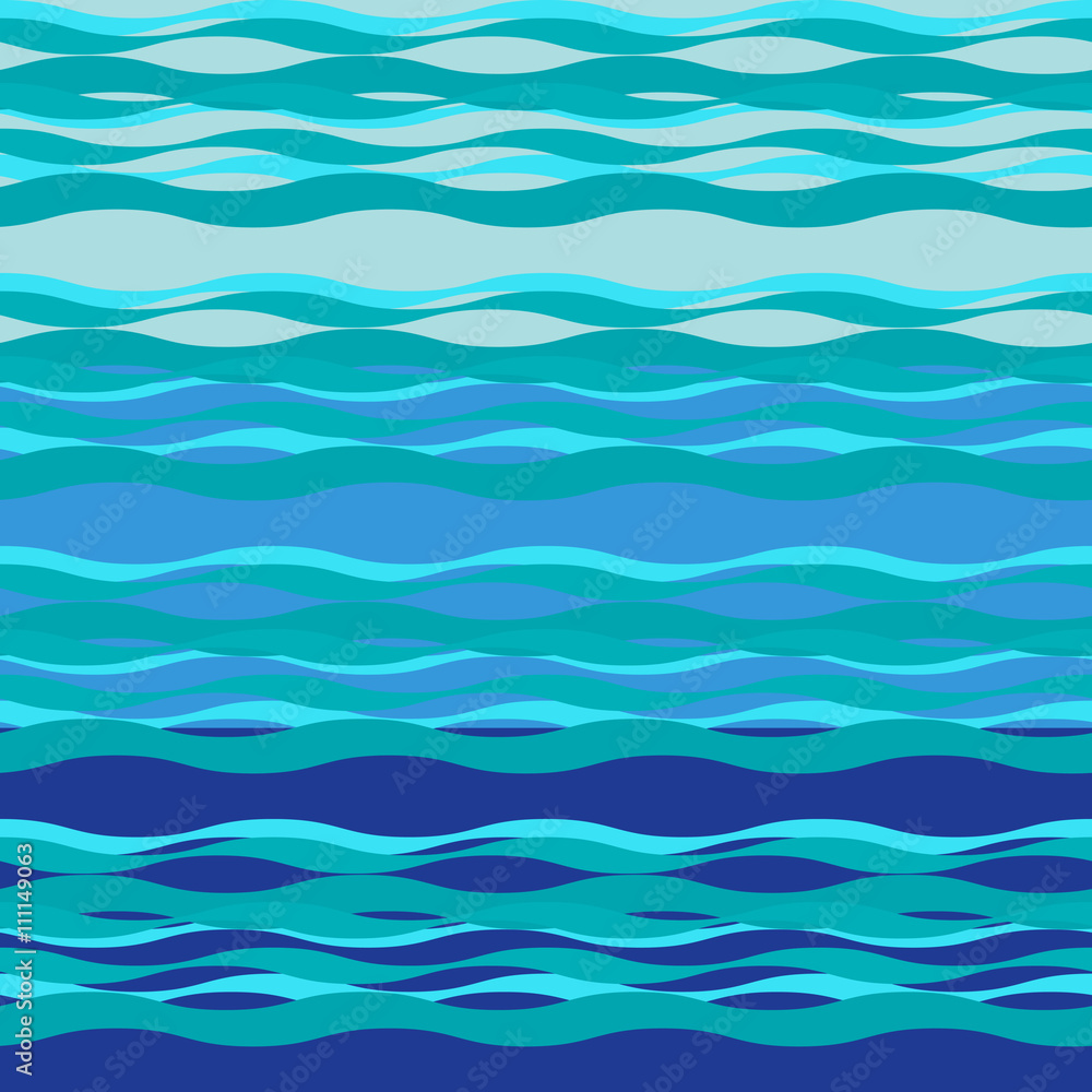 Sea theme, waves and sea breeze, sea background - vector illustr