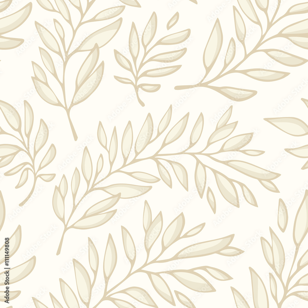 Floral seamless pattern with branches