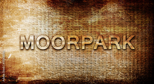 moorpark, 3D rendering, text on a metal background photo