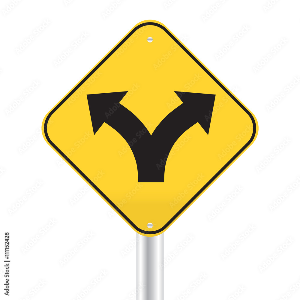 road fork arrow show two way road fork arrow show two way