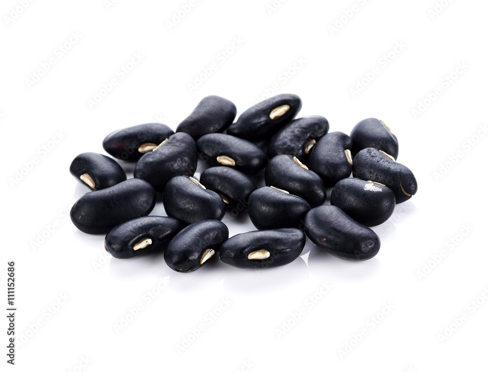 black beans on white background