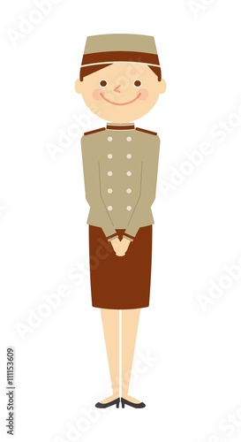 ホテルマン 女性 全身 働く人々 Stock イラスト Adobe Stock